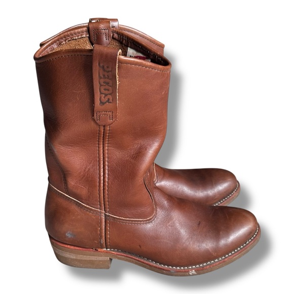 Red Wing Shoes Other - Red Wing Shoes Mens Brown Pecos Nailseat Leather 11” Soft Toe Pull-On Boots 10.5